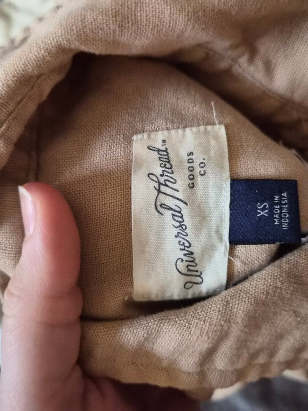 Tan Target Button Down Universal Thread Linen Blend - Picture 3 of 4